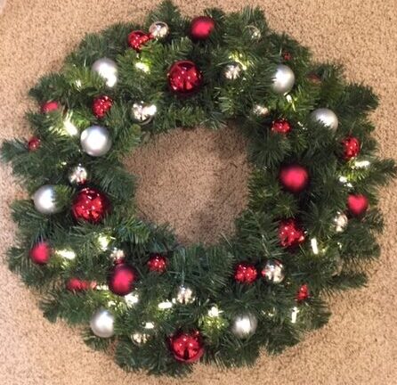 DIY Pottery Barn wreath with lights